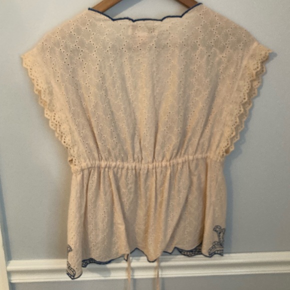 Flying Tomato Embroidered Lace Tie-Front Blouse - Picture 4 of 6